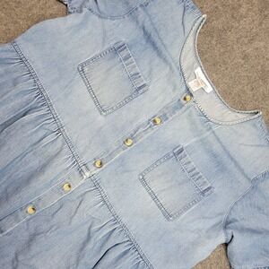 Silhouettes Babydoll Dress Womens 24WA Chambray Grandma Core Boho Cozy Festival